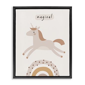 Stupell Home Decor Magical Unicorn & Rainbow Framed Canvas Wall Art