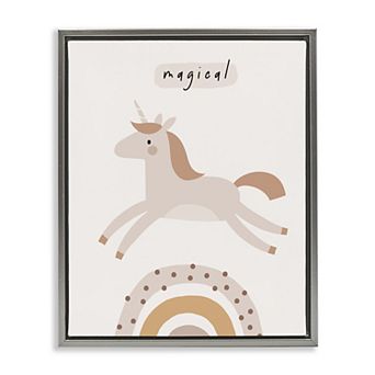 Stupell Home Decor Magical Unicorn & Rainbow Framed Canvas Wall Art