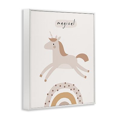 Stupell Home Decor Magical Unicorn & Rainbow Thin Framed Canvas Wall Art