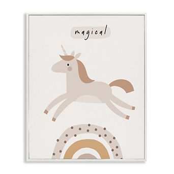 Stupell Home Decor Magical Unicorn & Rainbow Thin Framed Canvas Wall Art