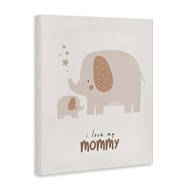 Stupell Home Decor Love My Mommy Elephant Canvas Wall Art