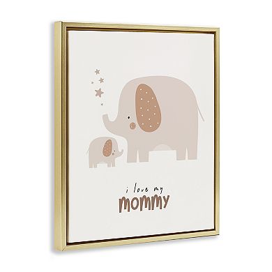 Stupell Home Decor Love My Mommy Elephant Framed Canvas Wall Art