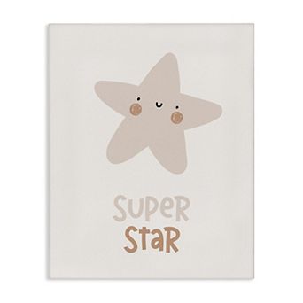Stupell Home Decor Smiling Super Star Canvas Wall Art