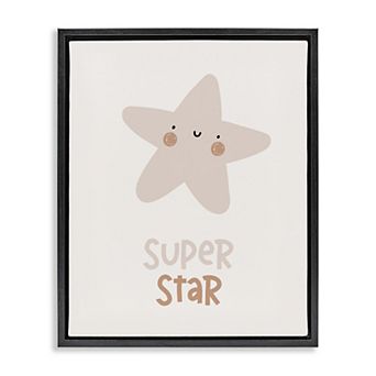 Stupell Home Decor Smiling Super Star Framed Canvas Wall Art