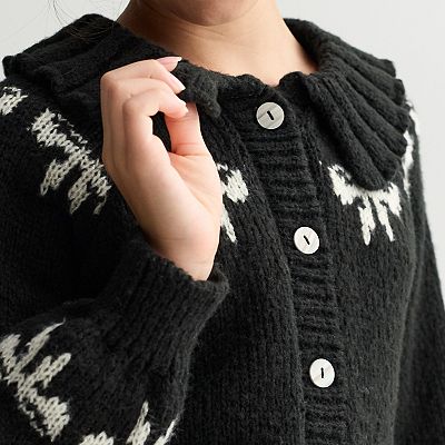 Girls 6-20 SO® Ruffle Neck Cardigan Sweater in Regular & Plus Size