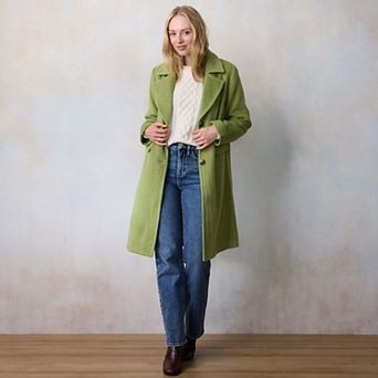 Women's LC Lauren Conrad Long Plaid Overcoat