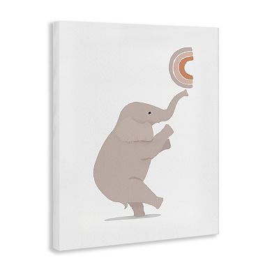 Stupell Home Decor Elephant Balancing Rainbow Canvas Wall Art