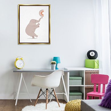 Stupell Home Decor Elephant Balancing Rainbow Floating Frame Canvas Wall Art
