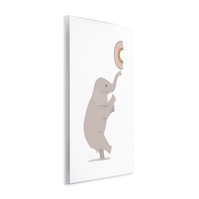 Stupell Home Decor Elephant Balancing Rainbow Wooden Wall Art