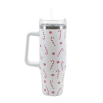 Candy Cane 30 oz. Insulated Tumbler with Straw and Handle