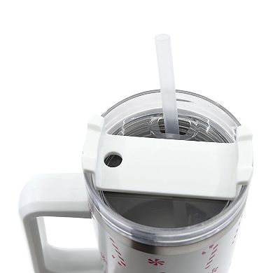 Candy Cane 30 oz. Insulated Tumbler with Straw and Handle