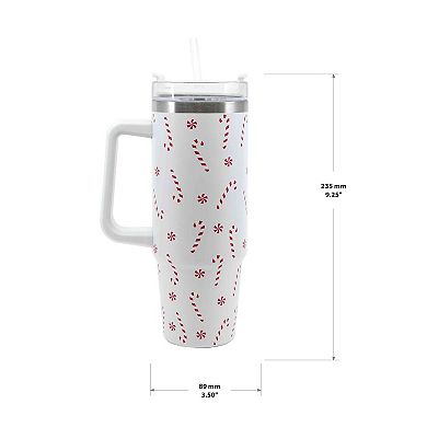 Candy Cane 30 oz. Insulated Tumbler with Straw and Handle