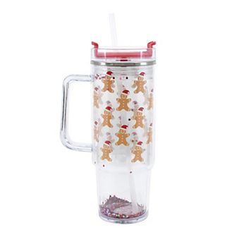 Gingerbread Confetti 30 oz. Tumbler with Straw and Handle