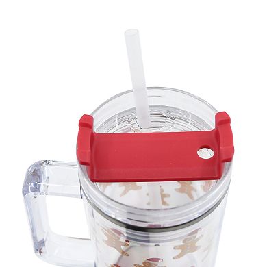 Gingerbread Confetti 30 oz. Tumbler with Straw and Handle