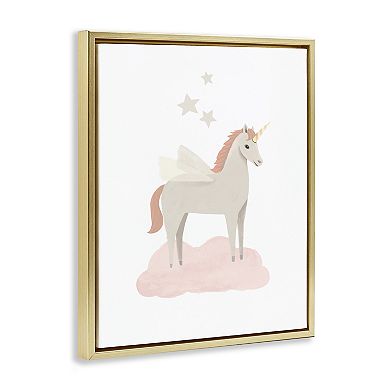 Stupell Home Decor Unicorn on Pink Cloud Framed Wall Art