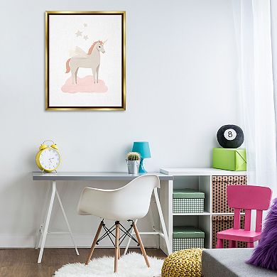 Stupell Home Decor Unicorn on Pink Cloud Framed Wall Art