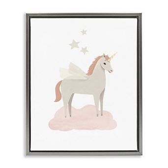 Stupell Home Decor Unicorn on Pink Cloud Framed Wall Art
