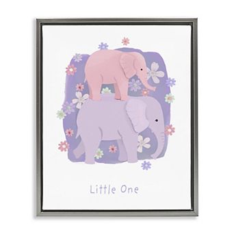 Stupell Home Decor Little One Baby Elephant Framed Wall Art