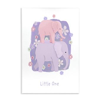 Stupell Home Decor Little One Baby Elephant Print Wall Art