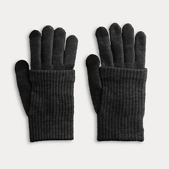 Women's Sonoma Goods For Life® Knit Overlay Heathered Magic Gloves
