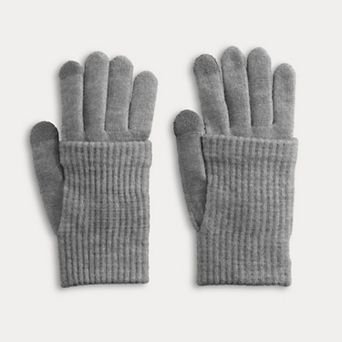 Women's Sonoma Goods For Life® Knit Overlay Heathered Magic Gloves