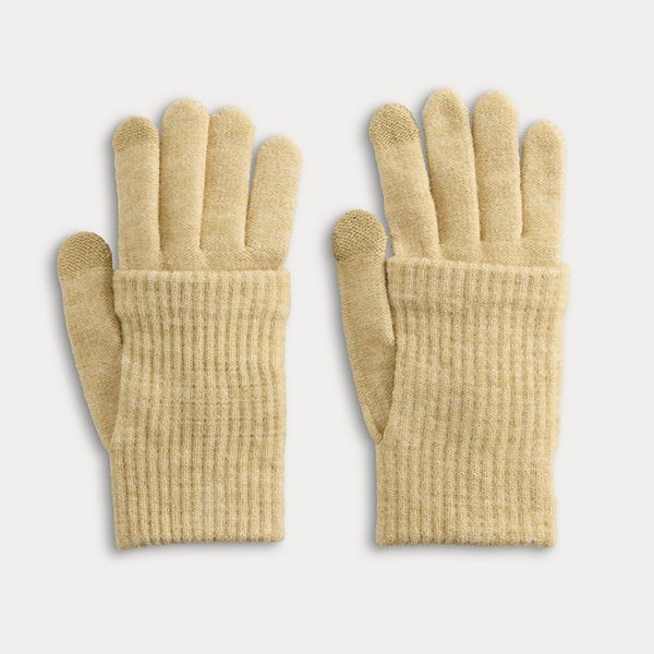 Women's Sonoma Goods For Life® Knit Overlay Heathered Magic Gloves