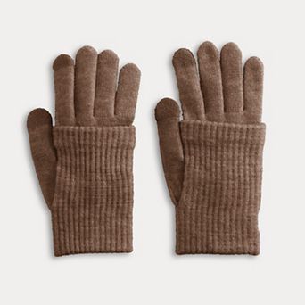 Women's Sonoma Goods For Life® Knit Overlay Heathered Magic Gloves