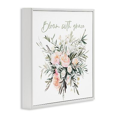 Stupell Home Decor Floral Bloom With Grace Framed Wall Art