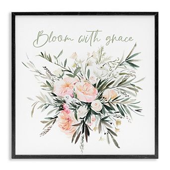 Stupell Home Decor Floral Bloom With Grace Framed Wall Art
