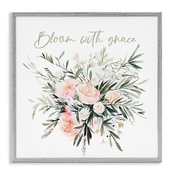 Stupell Home Decor Floral Bloom With Grace Framed Wall Art