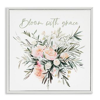 Stupell Home Decor Floral Bloom With Grace Framed Wall Art