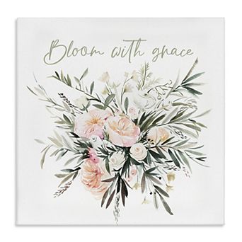 Stupell Home Decor Floral Bloom With Grace Canvas Wall Art