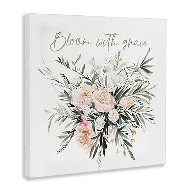 Stupell Home Decor Floral Bloom With Grace Canvas Wall Art