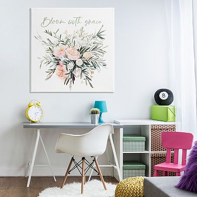 Stupell Home Decor Floral Bloom With Grace Canvas Wall Art