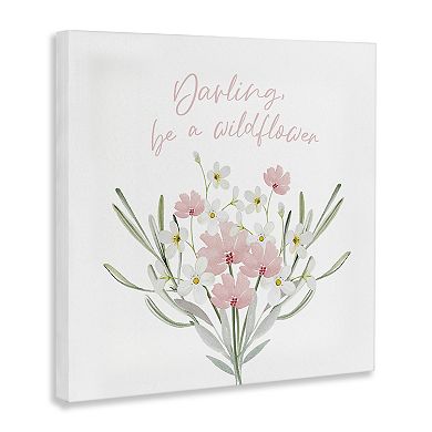 Stupell Home Decor Be A Wildflower Phrase Canvas Wall Art