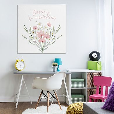 Stupell Home Decor Be A Wildflower Phrase Canvas Wall Art