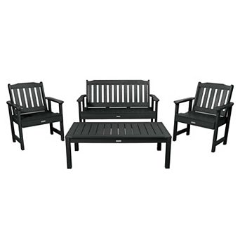 Highwood USA 1 Lehigh 4-ft. Garden Bench, 2 Lehigh Garden Chairs & 1 Conversation Table Set
