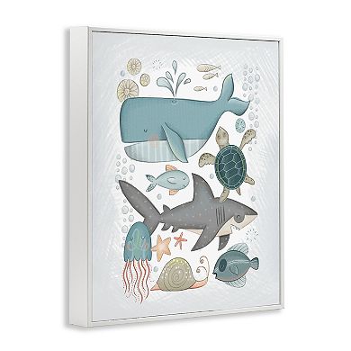 Boys Stupell Home Decor Blue Maritime Animals Canvas Wall Art