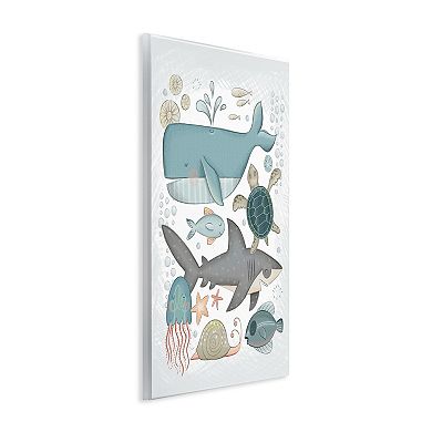 Boys Stupell Home Decor Blue Maritime Animals Plaque Wall Art