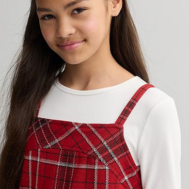 Girls 6-20 SO® Plaid Dress and Long Sleeve Top Set in Regular & Plus Size
