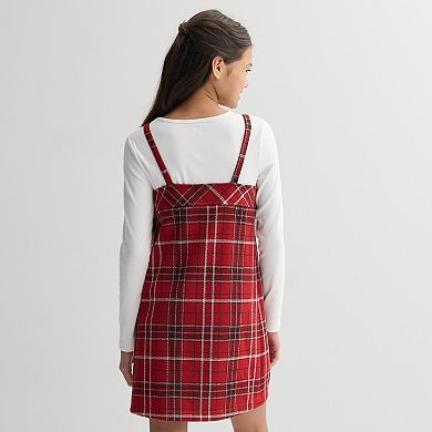 Girls 6-20 SO® Plaid Dress and Long Sleeve Top Set in Regular & Plus Size