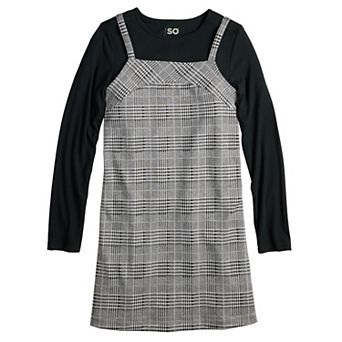 Girls 6-20 SO® Plaid Dress and Long Sleeve Top Set in Regular & Plus Size
