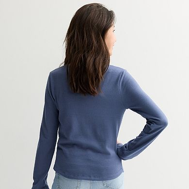 Girls 6-20 SO® Long Sleeve Cozy Graphic Baby Tee in Regular & Plus Size