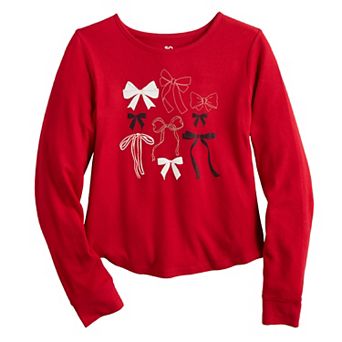 Girls 6-20 SO® Long Sleeve Cozy Graphic Baby Tee in Regular & Plus Size