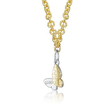 Sterling Silver Metamorphic Grace Butterfly Pendant Necklace