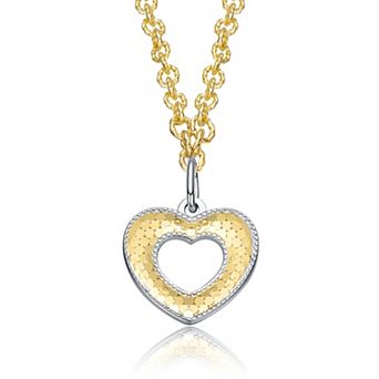 Sterling Silver Harmony Hearts Open Pendant Necklace
