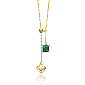 Gold Tone Heart Y-Shape Elegance Necklace
