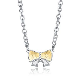 Sterling Silver Graceful Bond Bow Necklace