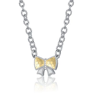 Sterling Silver Graceful Bond Bow Necklace