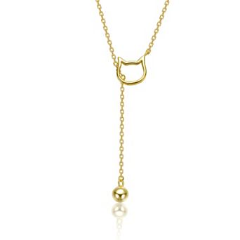 Kids 14k Gold Over Sterling Silver Cat Outline Pendant Necklace